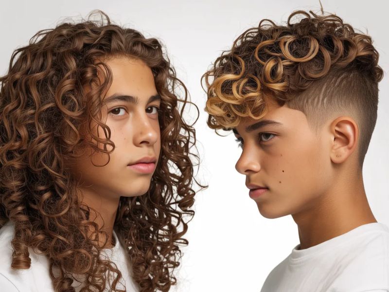“Comparison between long curly hair and short curly hair for men”