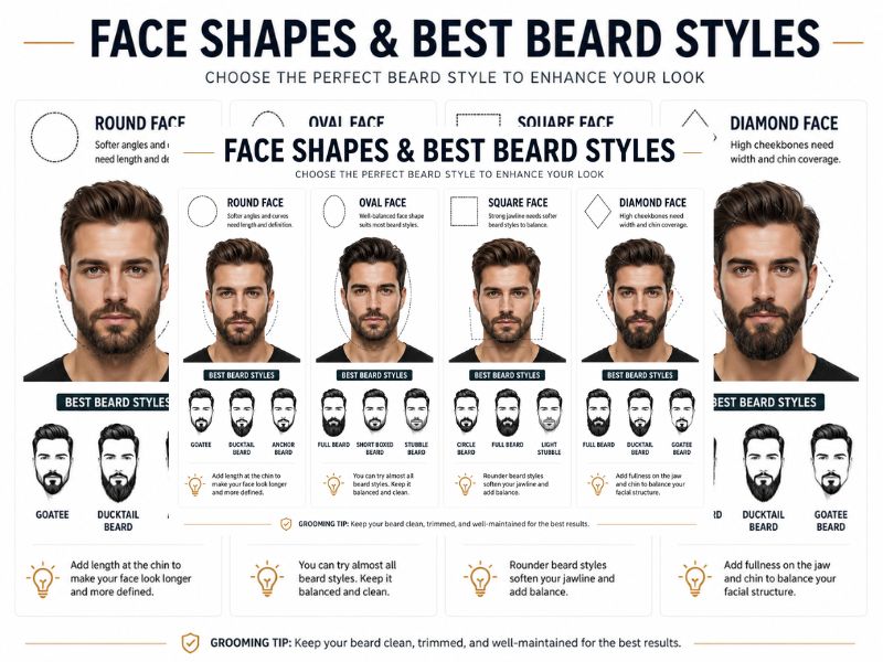 beard styles according to face shape