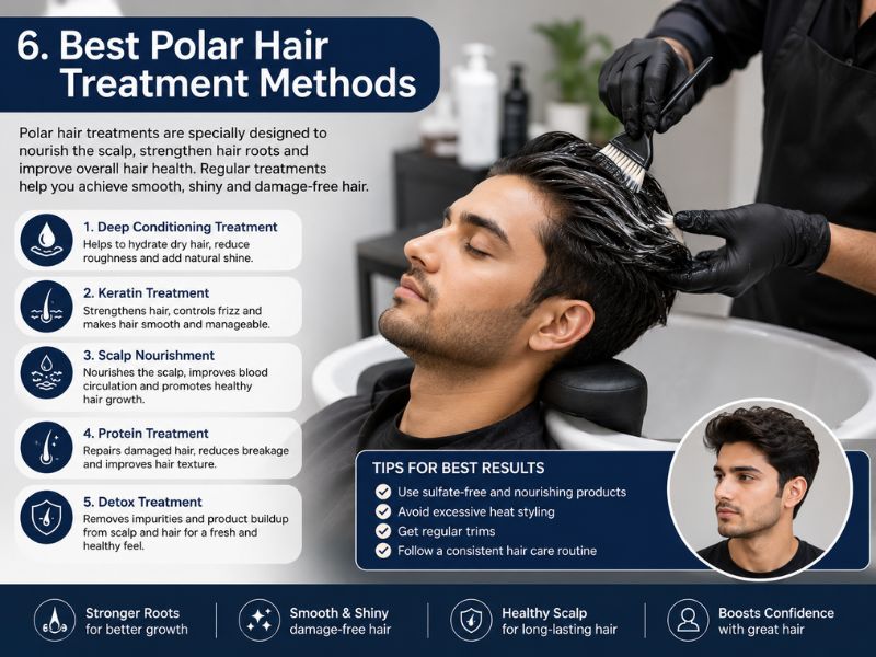 Professional polar hair care treatment for smooth shiny hair