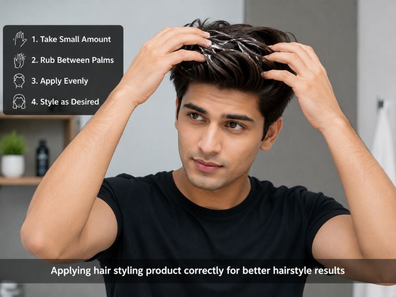 Applying hair styling product correctly for better hairstyle results