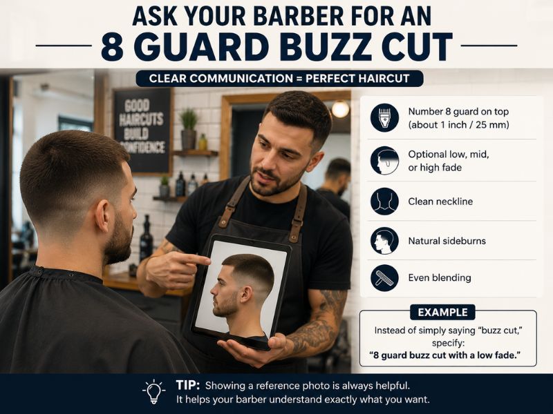 How to ask your barber for an 8 Guard Buzz Cut