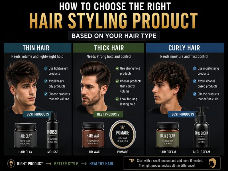 Choosing the right hair styling product based on hair type