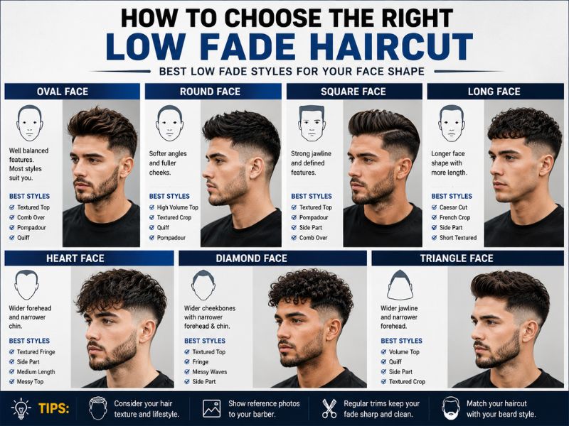 Face shape guide to choosing the best low fade haircut for men