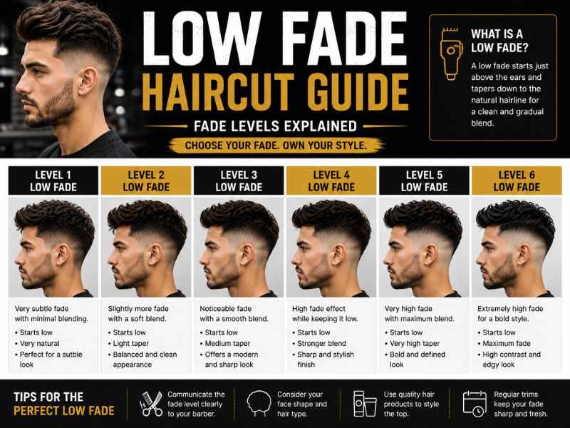 Hair styling products used to maintain a low fade haircut