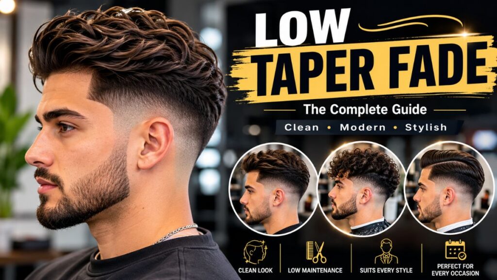 "Modern low taper fade haircut for men with clean and stylish finish"