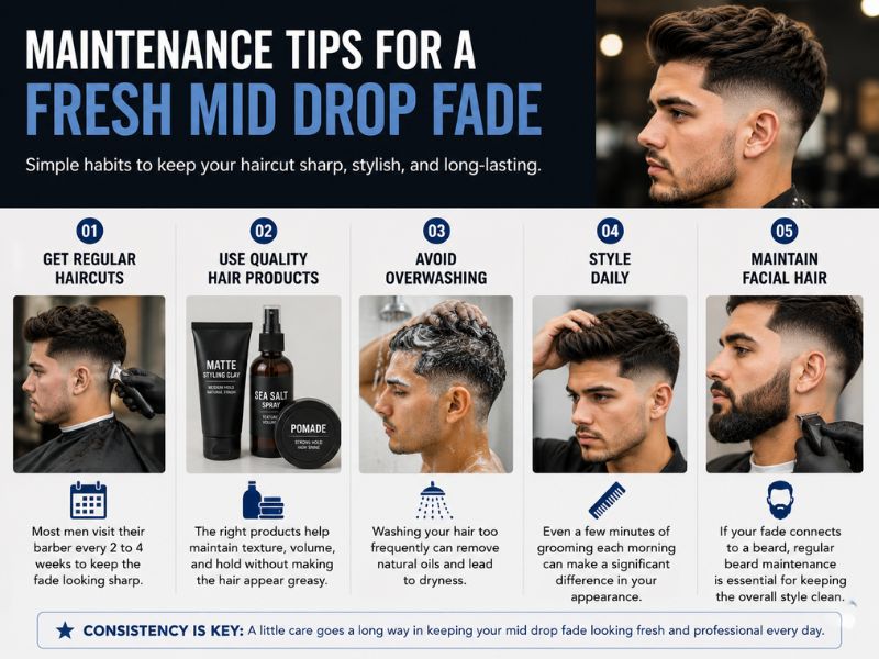 Mid Drop Fade maintenance tips for fresh and sharp hairstyle