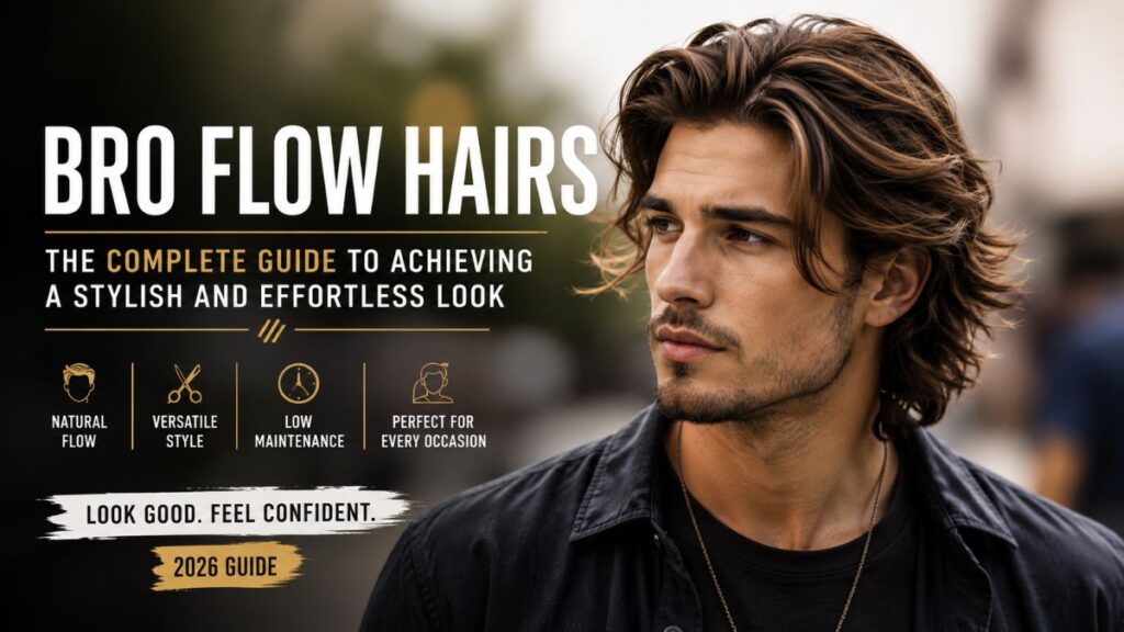 Modern bro flow hair hairstyle for men with natural medium-length hair