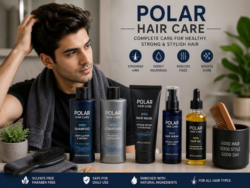 Essential products used in a polar hair care routine
