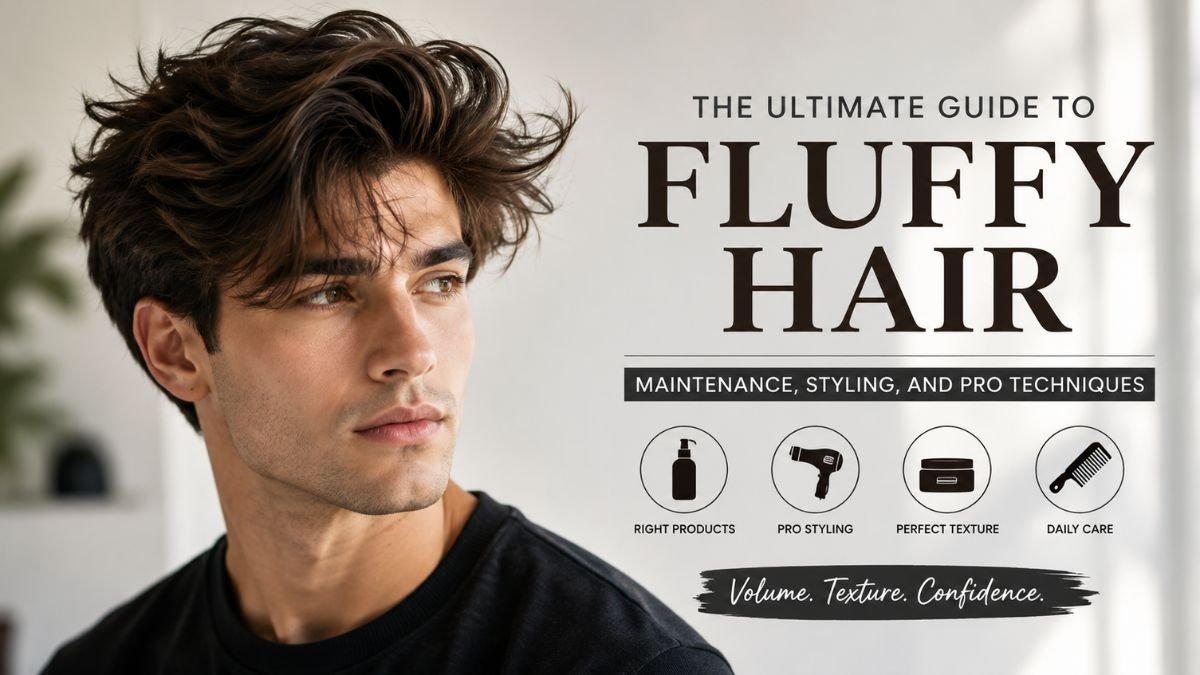 Fluffy hair tutorial showing soft and voluminous hairstyle for men