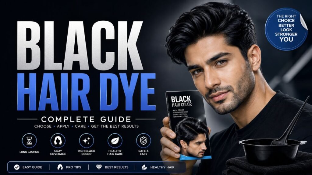 Man with healthy black hair before applying black hair dye