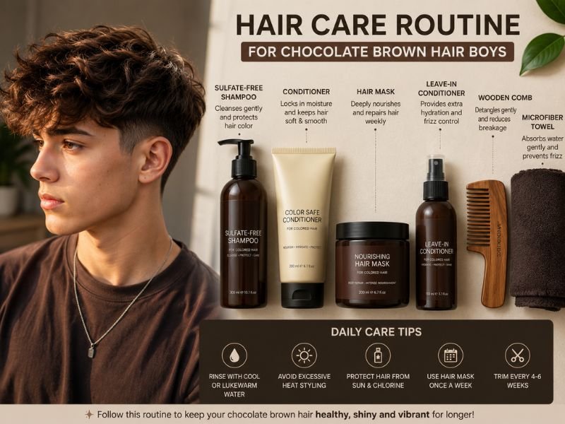 Hair care products for maintaining chocolate brown hair color