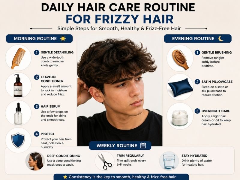 daily hair care routine for frizzy hair
