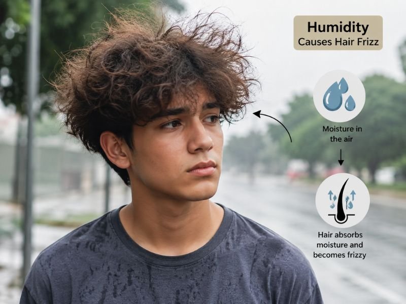 humidity causing frizzy hair in boys