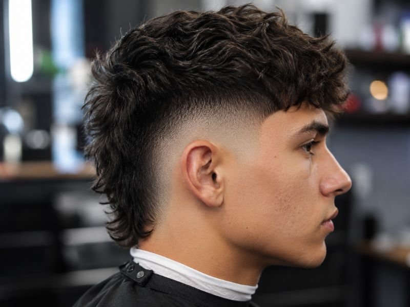 Close-up showing burst fade haircut around the ear