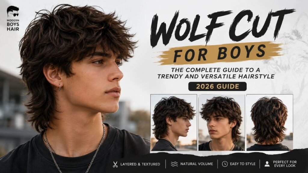Wolf cut for boys trendy layered hairstyle