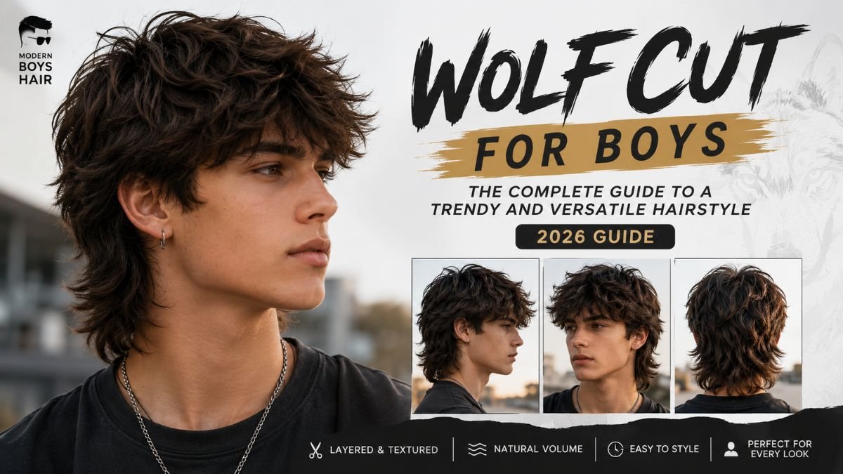 Wolf cut for boys trendy layered hairstyle