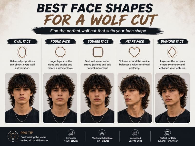 Best face shapes for wolf cut hairstyle