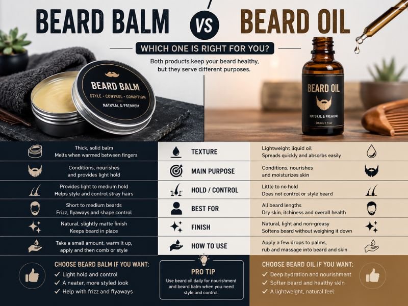 Beard balm vs beard oil comparison