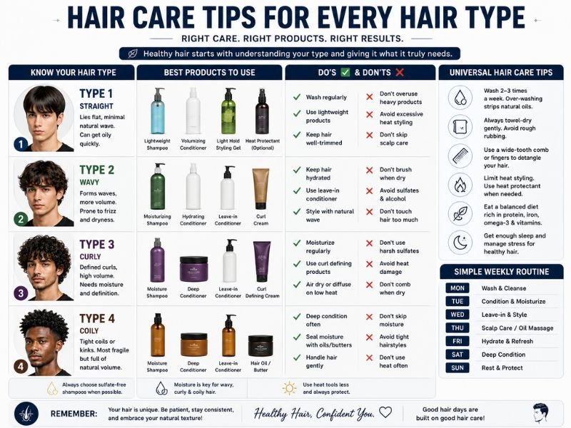 Best hairstyles for straight, wavy, curly and coily hair types for men