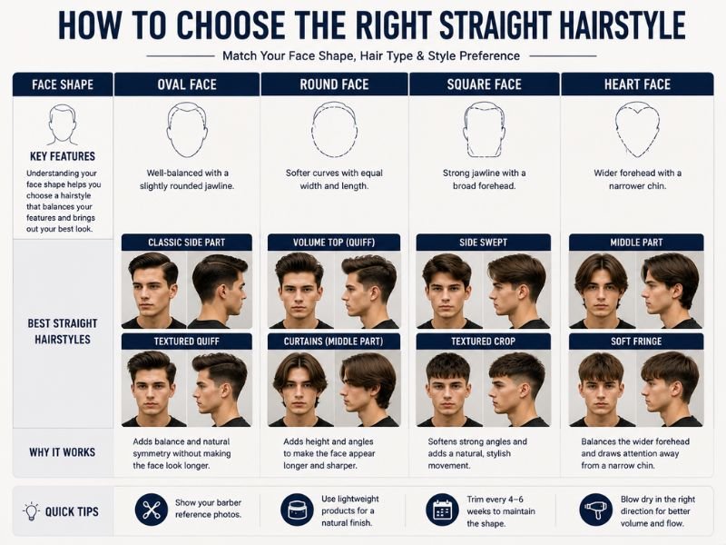Choosing the best straight hairstyle based on face shape