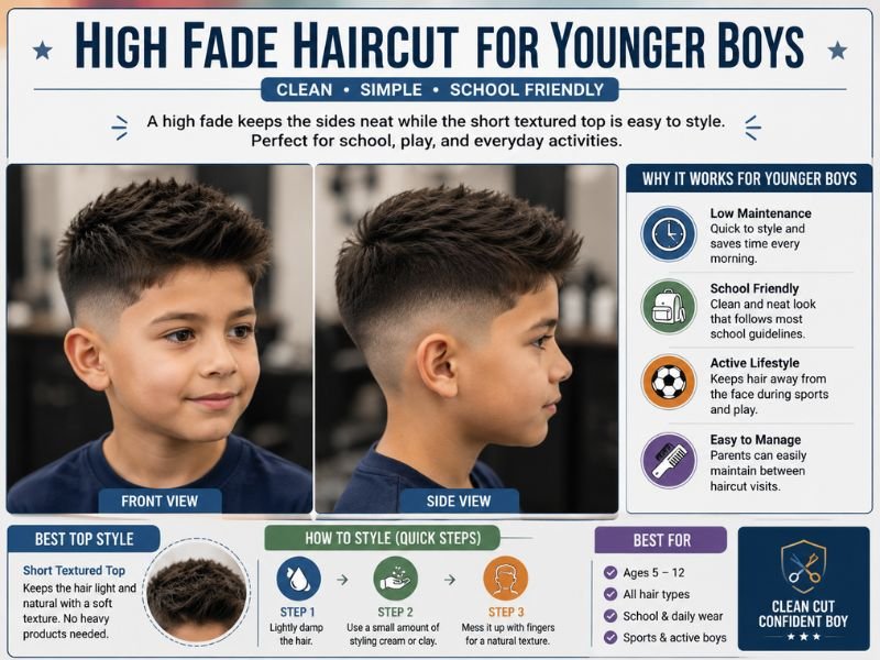 High fade haircut for younger boys