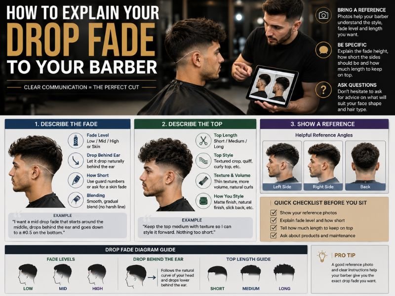 how to explain drop fade haircut to a barber