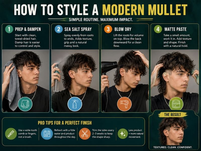 How to style a modern mullet haircut with four simple steps