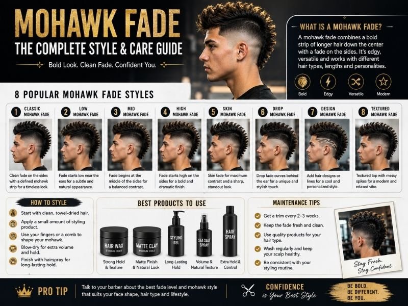 How to style a mohawk fade haircut step by step