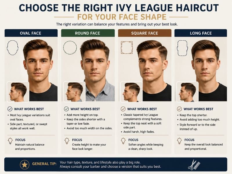 Best Ivy League haircut for different face shapes