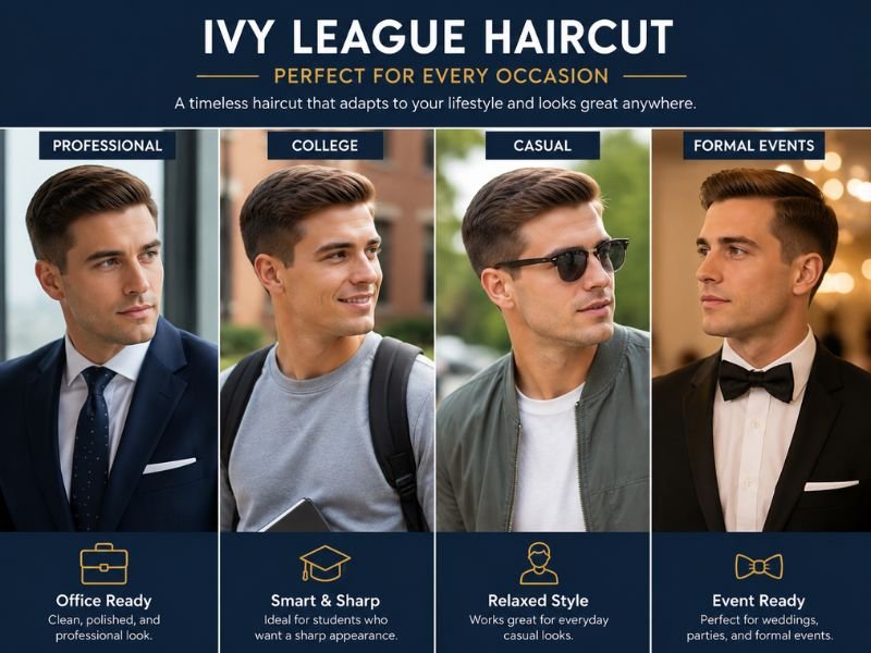 Ivy League haircut for work casual and formal styles