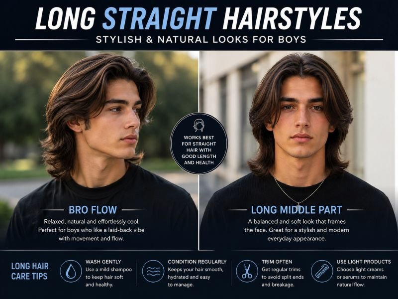 Long straight hairstyles boys