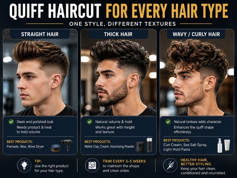 Quiff styles for different hair types
