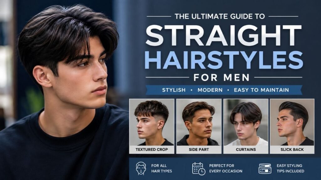 Straight hairstyle men ideas