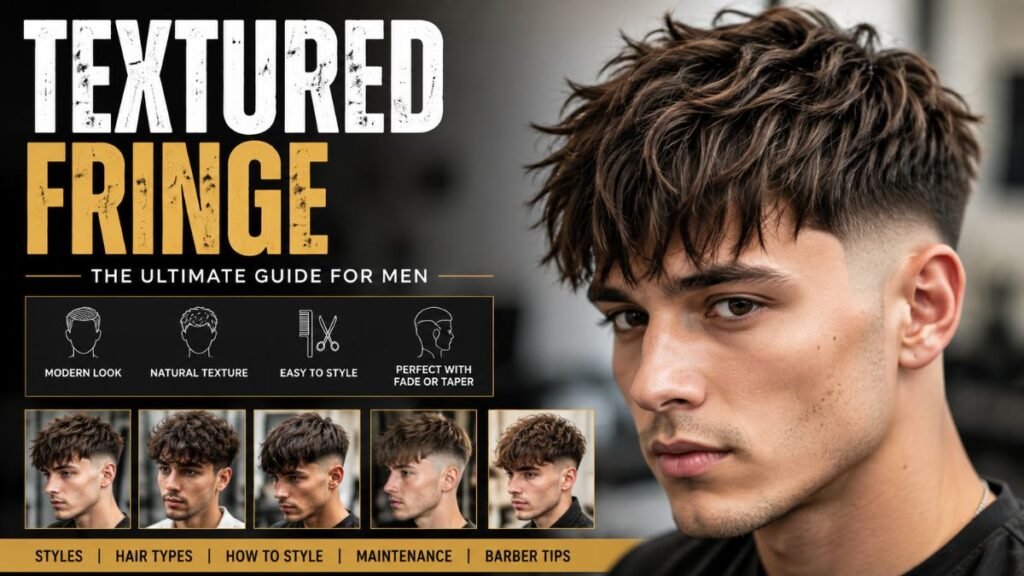 textured fringe haircut for men with messy natural finish