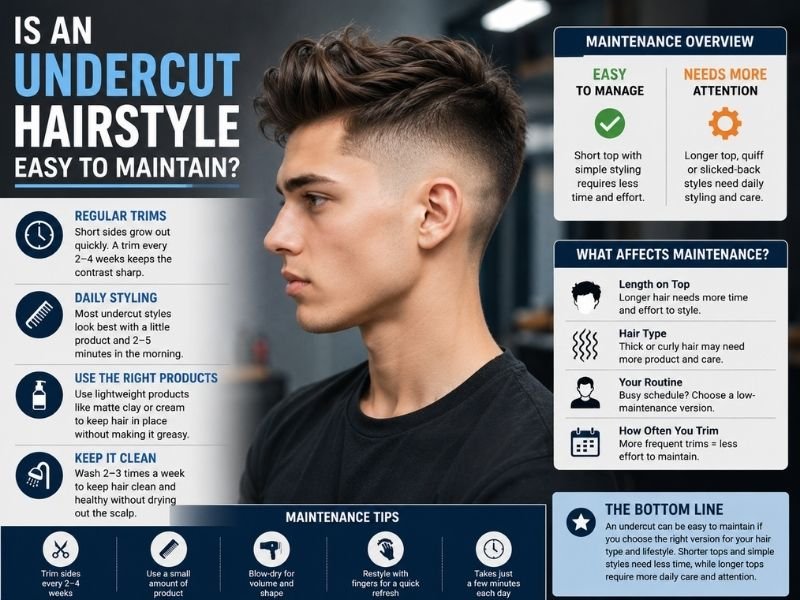 Undercut hairstyle maintenance tips for boys with short sides and longer styled top