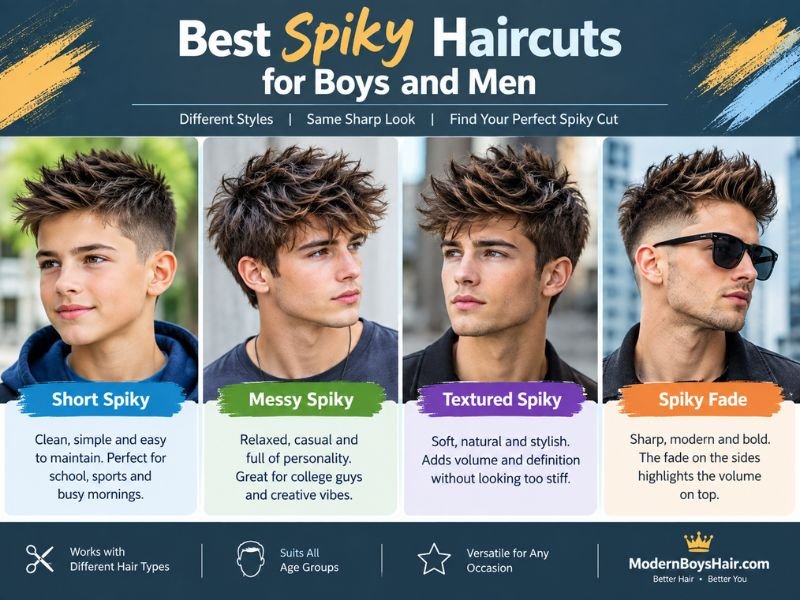 Best spiky haircuts for boys and men including short messy textured and fade styles
