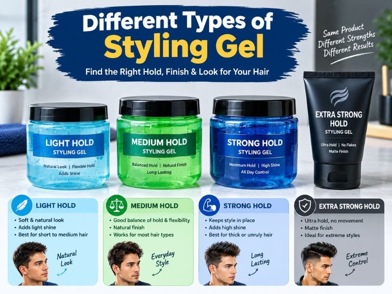 different types of hair styling gel for men