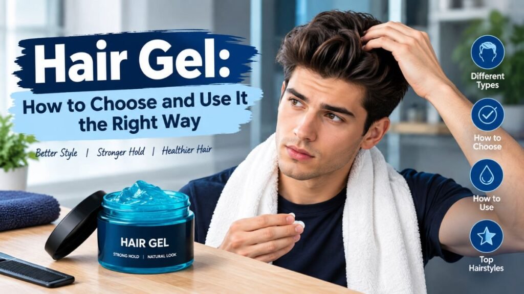 man using hair gel to style a modern hairstyle