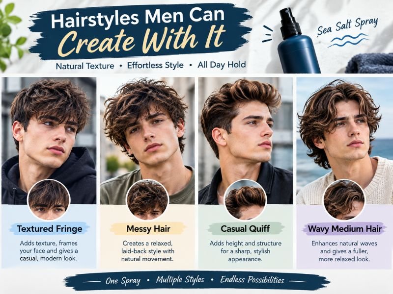 men's textured fringe messy quiff and wavy hairstyles