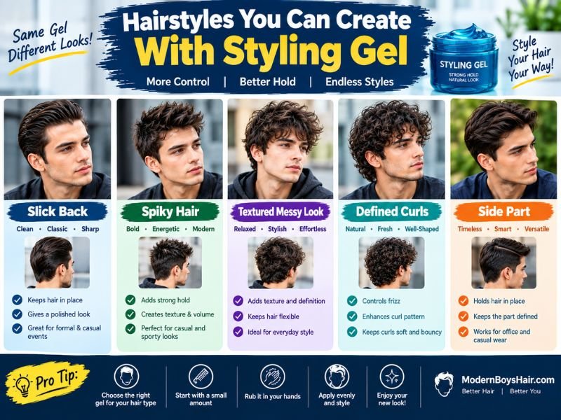 men's hairstyles that can be created with styling gel