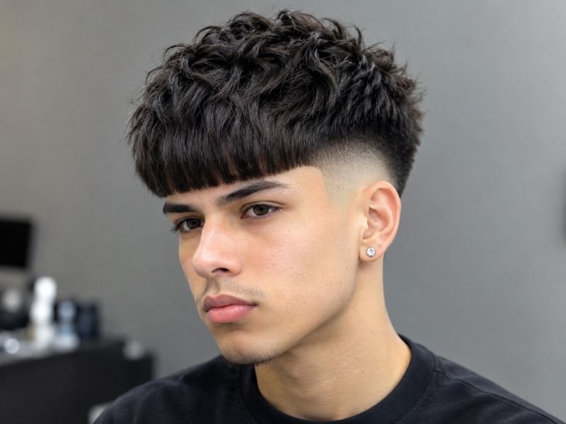 High fade Edgar Cut with sharp fringe