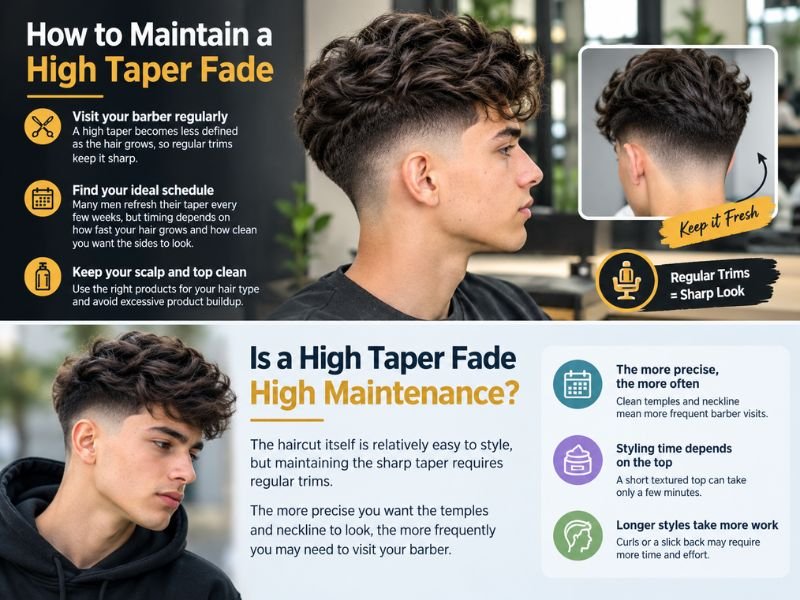 How to maintain a high taper fade with regular trims and easy styling