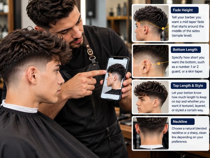 How to ask a barber for a mid taper fade haircut