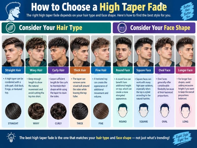 How to choose a High Taper Fade based on hair type and face shape.