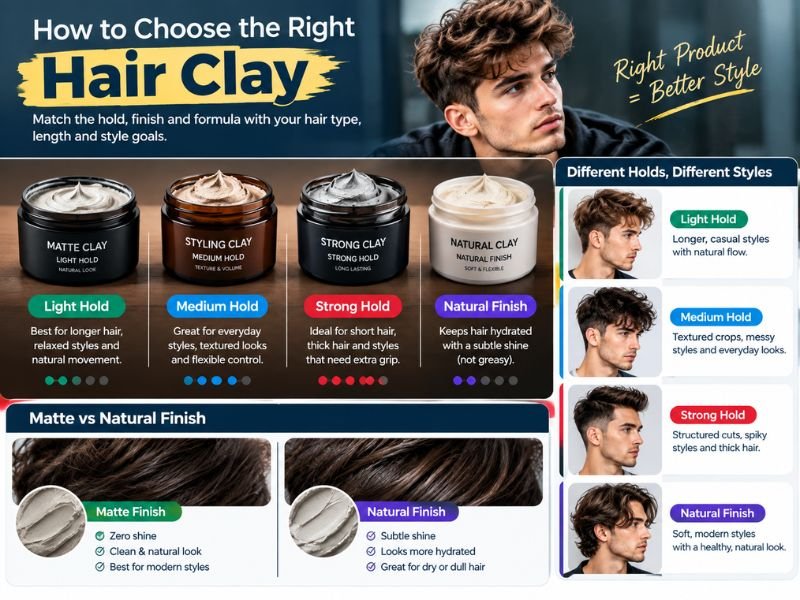 How to choose hair clay by hold strength and finish