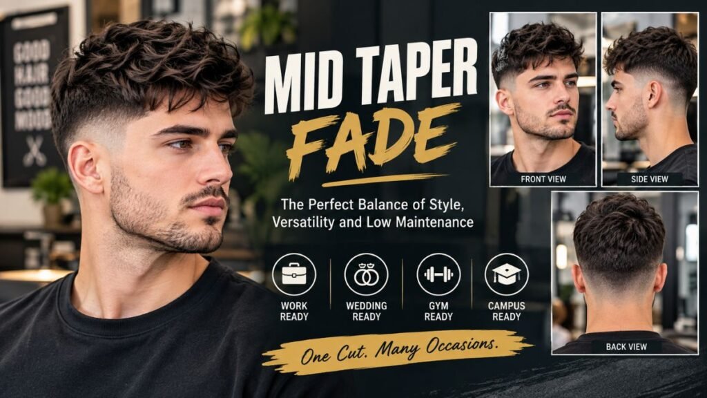 mid taper fade haircut for men
