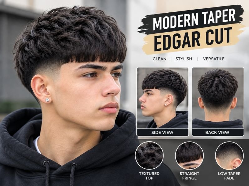 Modern low taper Edgar haircut