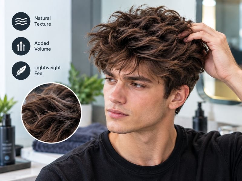 man with textured hair and natural volume