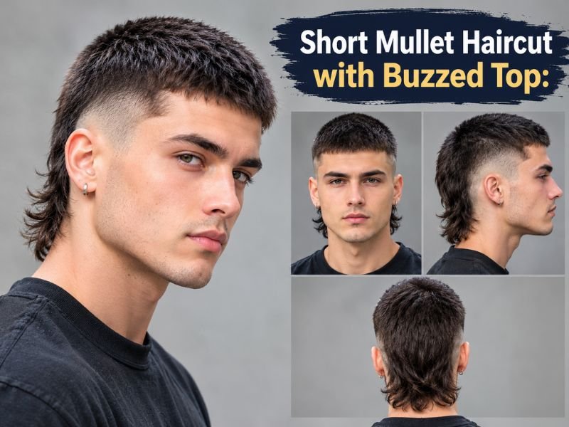 Short mullet with buzzed top and longer back