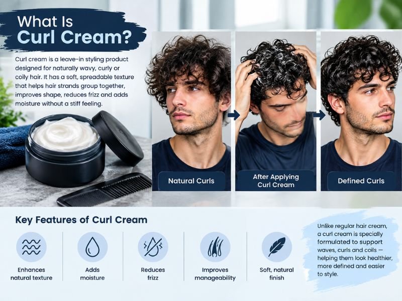 What curl cream does for men's curly and wavy hair